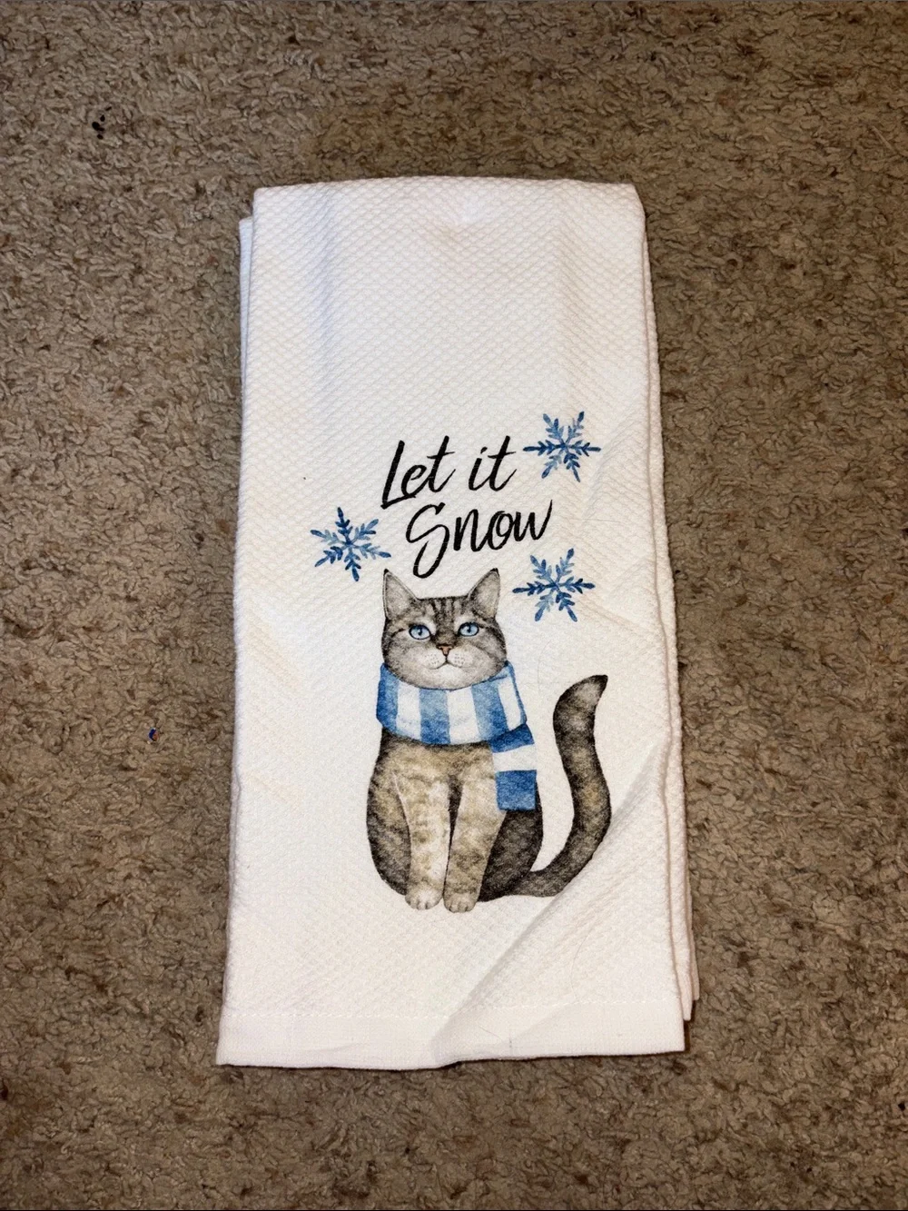 NWT 2-Pack Cat Christmas/Winter Kitchen Towels